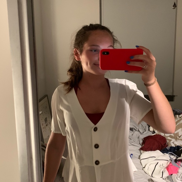 forever 21 white, button-up blouse - Picture 2 of 2
